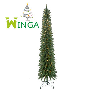 Árbol de Navidad Artificial de PVC Preiluminado, Delgado <span class=keywords><strong>y</strong></span> Elegante, Decoración Navideña, Venta al por Mayor <span class=keywords><strong>y</strong></span> Muestras Disponibles - Product Image 1