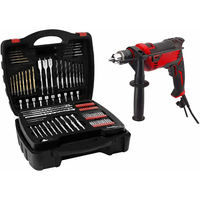 Perceuse à percussion électrique, kit complet d'accessoires pour forets, outil de perçage portatif à vitesse variable pour la rénovation de la maison