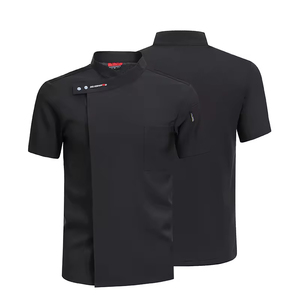 Pantalones de uniforme de trabajo para hombre, abrigo de Chef gris, manga corta, Color sólido, verano, Cocina, Restaurante, chaqueta de Chef personalizada - Product Image 1