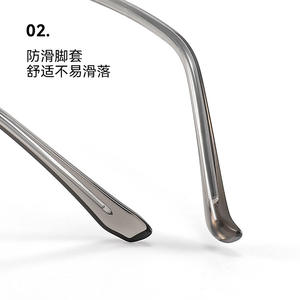 Lunettes optiques à monture polygonale en titane pour hommes, design large à bord complet, pour la myopie - Product Image 2