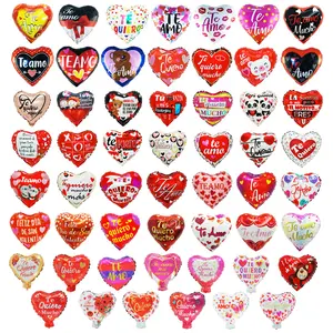 وصل حديثاً بالون فويل 10 بوصة قلب إسباني يعبر عن الحب في عيد الحب تزيين حفلات الزفاف لون خوخي الحب الحب العالمي