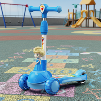 Trottinette à 3 roues portable QUQI pour enfants avec fonction musicale, tricycle pliable en plastique avec trois roues en PU pour enfants de 3 à 5 ans