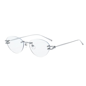 Bestfen Korean-style <b>Frameless</b> Glasses Horseshoe Buckle Rope Knot Design Pure Retro Stylish Slimming Eyeglass <b>Frame</b> Face Unisex - Product Image 1