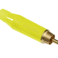 Connecteur de câble audio RCA mâle ACPR-YEL, boîtier jaune, pour la transmission de signal audio et le câblage d'équipements audio