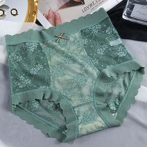 Ropa interior <span class=keywords><strong>de</strong></span> mujer Sexy con cintura en V Pantalones cortos Ropa interior para mujer <span class=keywords><strong>Encaje</strong></span> Cintura alta Bragas descaradas - Product Image 3