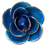 Bunga Mawar Biru Asli Berlapis Emas Grosir Dengan Alas Akrilik, Mawar Abadi Romantis untuk Dekorasi Meja Rumah