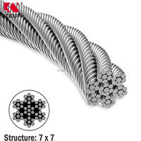 Câble en acier inoxydable T316 de 1/8 po, construction 7x7 brins, 500 pieds, qualité marine, pour garde-corps de pont et main courante