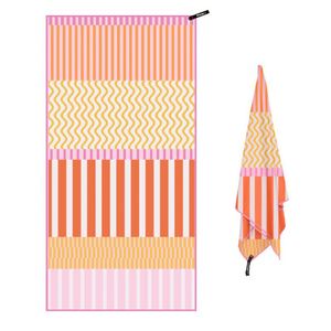 Serviette de plage rayée personnalisée de luxe avec logo, design gratuit, faible MOQ, sublimation - Product Image 2