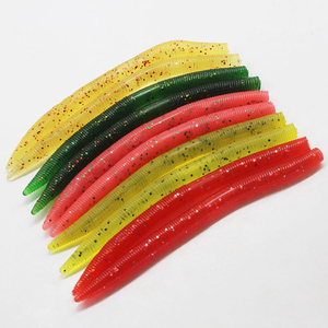 Hunthouse — appât artificiel souple en Silicone pour la pêche, leurre en forme <span class=keywords><strong>de</strong></span> <span class=keywords><strong>ver</strong></span> pour attraper des poissons, queue lisse en Pvc, matériel pour pêcher, 10 unités, 8g - Product Image 1