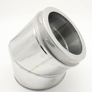 Cheminée en acier inoxydable noir avec revêtement en poudre, design à verrouillage par torsion, cheminée à <span class=keywords><strong>double</strong></span> <span class=keywords><strong>paroi</strong></span> pour poêle - Product Image 3