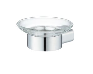 Porte-savon mural en verre chromé moderne avec base en alliage de zinc pour usage hôtelier - Product Image 1