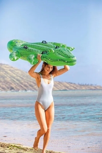 INTEX 58562 DEV Timsah Şeklinde Binilebilir Çocuk Şişme Yüzen Su Yatağı 4 Ağır Hizmet Tipi Kulplar PVC Malzeme 80kg Kapasite - Product Image 5