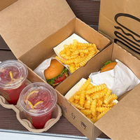 Boîte en papier personnalisée pour poulet frit, hamburgers, poisson et frites, emballage alimentaire pour snacks de rue et restauration rapide
