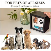 Hölzerne Haustier-Gedenkbox Urne für Hunde- und Katzenaschen mit Pfotenabdruck-Set, Halsbandfach, Fellbehälter, Andenkenbox für Haustierverlust