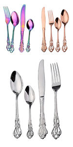 Высшее качество роскошный стиль розовое золото Свадебная столовая посуда набор столовых приборов из нержавеющей стали 18/0 столовые приборы - Product Image 6