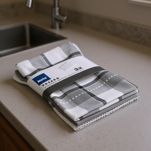 Lot de 3 torchons de cuisine Kela Pasado gris 65x45cm - Product Image 3