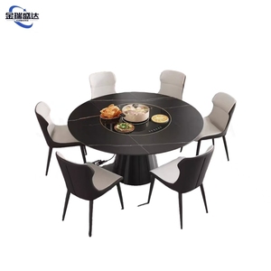 Mesa de Comedor Redonda Inteligente JINRUISHENGDA con Placa de Inducción Integrada, Superficie de Piedra Sinterizada, para Hotel y Restaurante, JRSD-GNCZ Multifuncional - Product Image 2