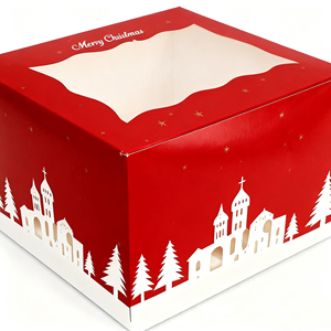 Biểu Tượng Tùy Chỉnh Màu Đỏ Giáng Sinh Lễ Hội Đảng Kẹo Bánh Bánh Hộp Với Cửa Sổ Trang Trí Hộp Quà Tặng Giấy Đóng Gói Hình Chữ Nhật Hộp - Product Image 4