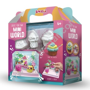 IDIY crea il tuo <span class=keywords><strong>MINI</strong></span> <span class=keywords><strong>mondo</strong></span>-dolce kit di pittura in gesso set da disegno artigianato educativo per bambini e bambini che dipingono - Product Image 1