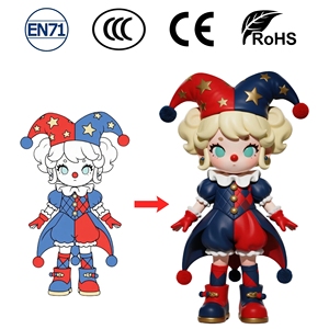 Küçük toplu özel 3D baskılı vinil bebek karikatür palyaço Trendy oyuncak heykelcik enjeksiyon kalıplı PVC meraklıları hediyeler toplamak - Product Image 2