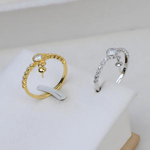 Bague ouverte en argent S925 Wenchi pour femme, réglable, avec plateau vide pour bijoux en perles DIY, composants de bijoux, modèle 16850 - Product Image 1