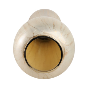 Vaso da terra allungato in vetro moderno ed elegante con finiture metalliche per l'arredamento del soggiorno. - Product Image 6