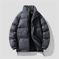 Veste matelassée en duvet pour homme, personnalisée, chaude pour l'hiver, tendance, vintage lavée, avec col montant