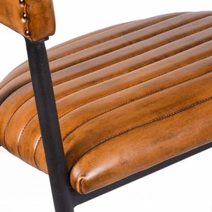 Chaises de salle à manger en cuir avec structure métallique de style industriel, coussin haute densité et coutures durables pour la décoration de style farmhouse - Product Image 3