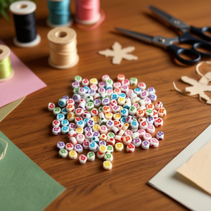 Perline per Artigianato Ilan 4x7mm Multicolore a Forma di Fiore per Creazioni 17g - Product Image 3