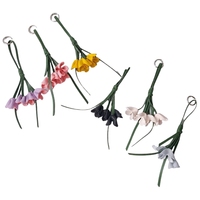 Breloque de sac en PU motif floral, porte-clés floral, pendentif de sac à main, accessoire décoratif léger et multicolore de haute qualité, tendance