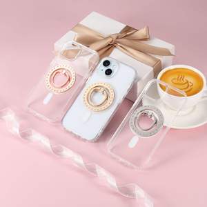 Support de téléphone de luxe scintillant avec anneau, poignée diamantée, support rotatif à 360° et magnétique, cadeau - Product Image 1