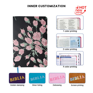 Premium Customized Black Fabric <strong>Bible</strong> Embroidery Flower Pattern Cover <strong>Custom</strong> <strong>Printing</strong> Service <strong>Bible</strong> - Product Image 5