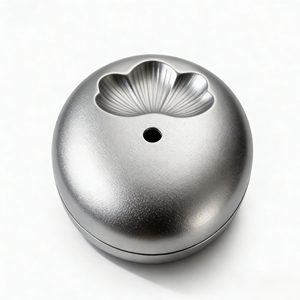 Brûleur d'encens minimaliste rond haut de gamme personnalisé en fonte CNC, décoration d'aromathérapie pour la maison, en aluminium et laiton - Product Image 2