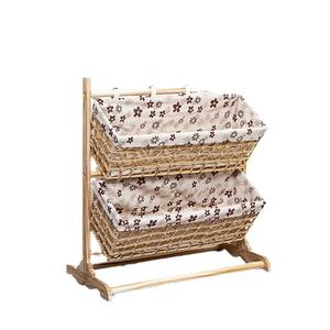 Étagère de rangement pour meubles de maison modernes en bois massif Salon <span class=keywords><strong>Snack</strong></span> Articles divers Cuisine Jouet Type de sol Multicouche Bambou réglable - Product Image 1