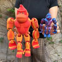 Modelo de simulación explosiva transfronteriza de orangután de brazo largo impreso en 3D, adorno de cristal con articulaciones móviles, figura animal integrada
