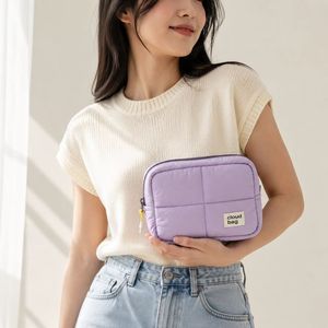 Factory Price Puffy <b>Nylon</b> Cosmetic Pouch Cloud <b>Bag</b> Lightweight Travel Makeup Organizer for Women Custom Branding Wholesale - Product Image 1