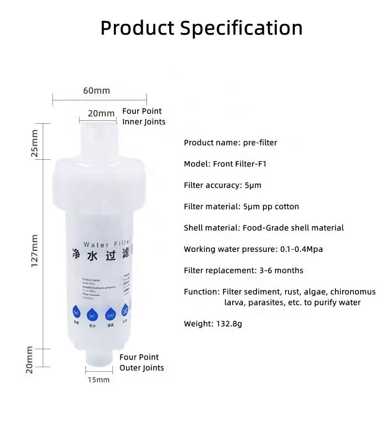 Factory Supplier Shower Water Filter Replaceable Cartridge Water Filters PP Carton Water Filter for Bathroom Shower