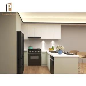 Muebles para el hogar, gabinetes de cocina personalizados de melamina, armario de cocina pequeño moderno