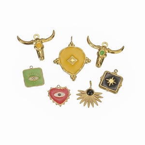 Dijes de Acero Inoxidable al por Mayor para la Fabricación de Joyería, Joyería Personalizada DIY, Dijes de Esmalte con Forma de Ojo, Corazón y Cuadrado - Product Image 1