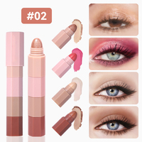 Crayon fard à paupières 4 couleurs, lisse, hautement pigmenté, résistant aux plis, application rapide, tenue longue durée toute la journée