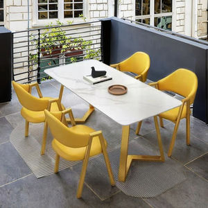 Ensemble de table et de chaises de <span class=keywords><strong>salle</strong></span> à <span class=keywords><strong>manger</strong></span> <span class=keywords><strong>6</strong></span> places en fer de style italien, luxe léger, moderne minimaliste, pour la maison, petite table de <span class=keywords><strong>salle</strong></span> à <span class=keywords><strong>manger</strong></span> - Product Image 4