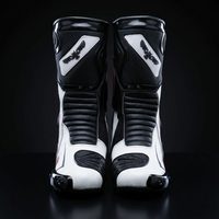Bottes de moto en cuir pour hommes, fermeture éclair, mi-mollet, légères, respirantes, logo et couleur personnalisés, chaussures de course et de tourisme