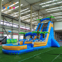 WINSUN USA Entrepôt aux États-Unis Expédition immédiate Toboggan aquatique gonflable commercial en PVC bleu tropical personnalisé pour aire de jeux intérieure/extérieure