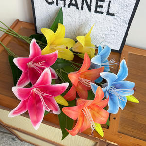 Decorazione per Tavolo da Pranzo, <span class=keywords><strong>Fiore</strong></span> di Lattice di Alta Qualità, <span class=keywords><strong>Fiore</strong></span> di Giglio Artificiale Stampato in 3D per Sale Matrimoni - Product Image 6