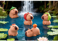 Figurines de Capybara en micro-paysage, jouets créatifs et mignons, petites décorations en résine en forme de haricot pour bureaux et voitures