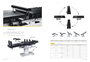 MT MEDICAL <span class=keywords><strong>Table</strong></span> d'opération de lit de chirurgie hydraulique translucide à double couche pour rayons X avec rein - Product Image 2
