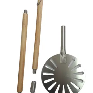 Manche en bois pour Pizza, 9 pouces, ustensile de cuisine, spatule en aluminium pour pizza