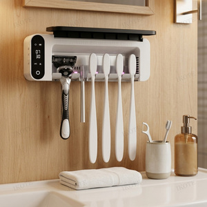 Giá đỡ bàn chải đánh răng UVC trực tiếp từ nhà máy, cửa sổ trong suốt, sấy khô bằng tia UV không dây, khử trùng bàn chải đánh răng và dao cạo râu cho nhà tắm gia đình - Product Image 3