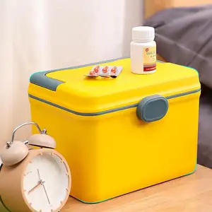 Home tragbare Notfall medizin Medizin box Medizin geschichtete Aufbewahrung sbox Kunststoff staub dichte Medizin box mit großer Kapazität