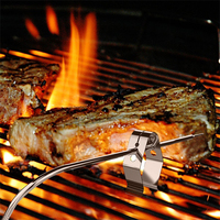 Klip Probe Termometer Panggangan Universal 3 Lubang, Bahan Stainless Steel Food Grade, Tahan Panas, untuk BBQ, Smoker, dan Pengukur Suhu Sekitar